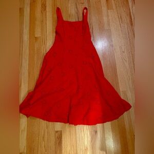 Red Sleeveless Dress with Floral Cutouts